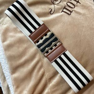Black & White Striped Belt